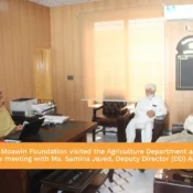 Chairman Moawin Foundation meeting Deputy Director Agriculture Ms Samina Javed