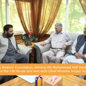 Chairman Moawin Foundation Admiral R Mohammad Asif Sandila meeting Chief Minister at CM House