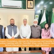 Chairman Moawin Foundation meeting DG School Education Gilgit-Baltistan Faizullah Khan Lone