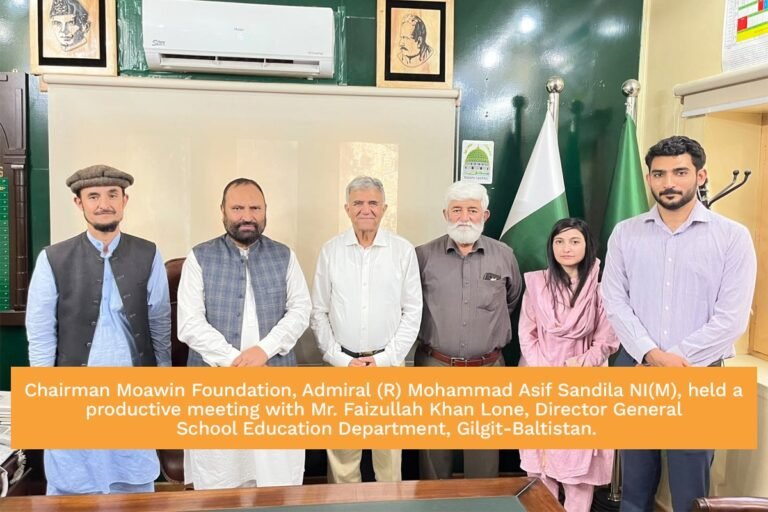 Chairman Moawin Foundation meeting DG School Education Gilgit-Baltistan Faizullah Khan Lone