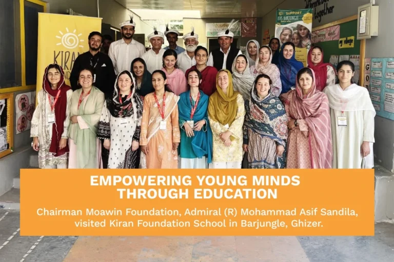 Chairman Moawin Foundation Admiral R Mohammad Asif Sandila visiting Kiran Foundation School Barjungle Ghizer
