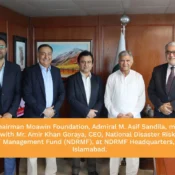 Moawin Foundation Chairman meets NDRMF CEO in Islamabad