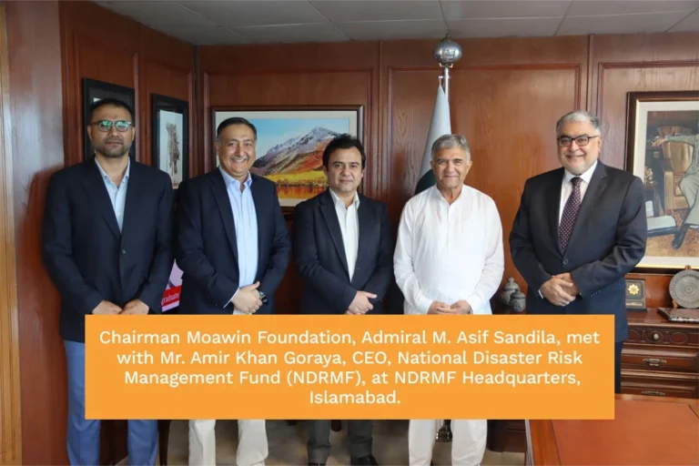 Moawin Foundation Chairman meets NDRMF CEO in Islamabad